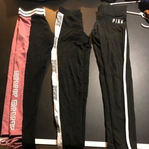 3 Victoria Secret Pink Cotten leggings!